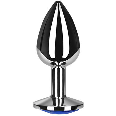 Plug Anale in Metallo Blu con Forma Conica e Riscaldabile